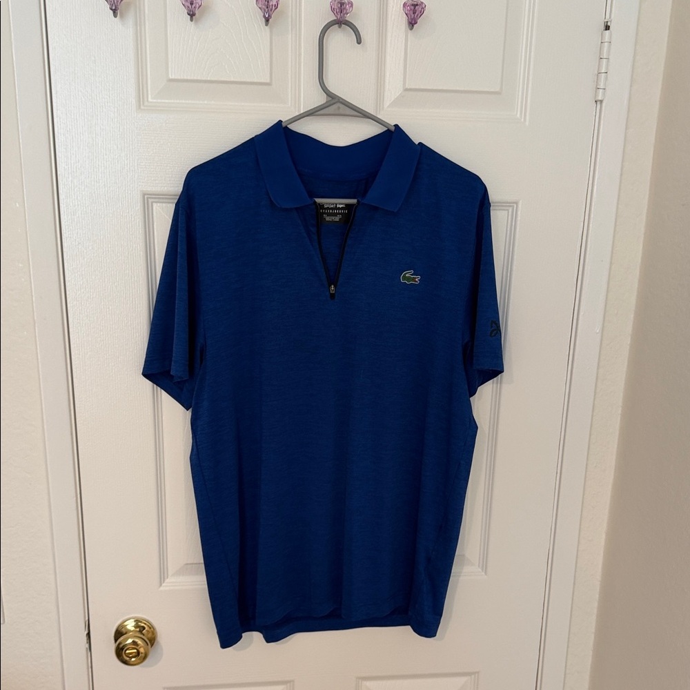 Lacoste X Novak Djokovic blue polo w/ zip